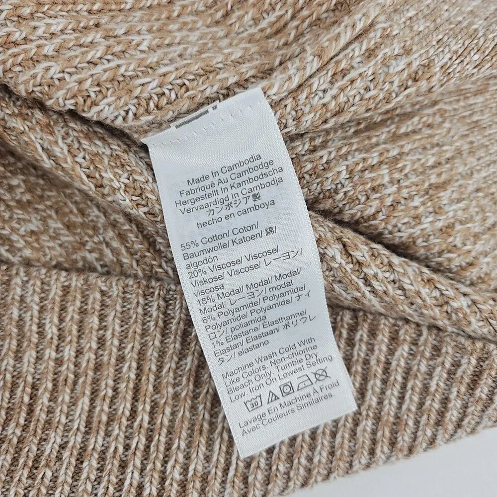 J.Crew Men's Crewneck Sweater M Heather Brown Viscose Modal Textured Raglan NWT